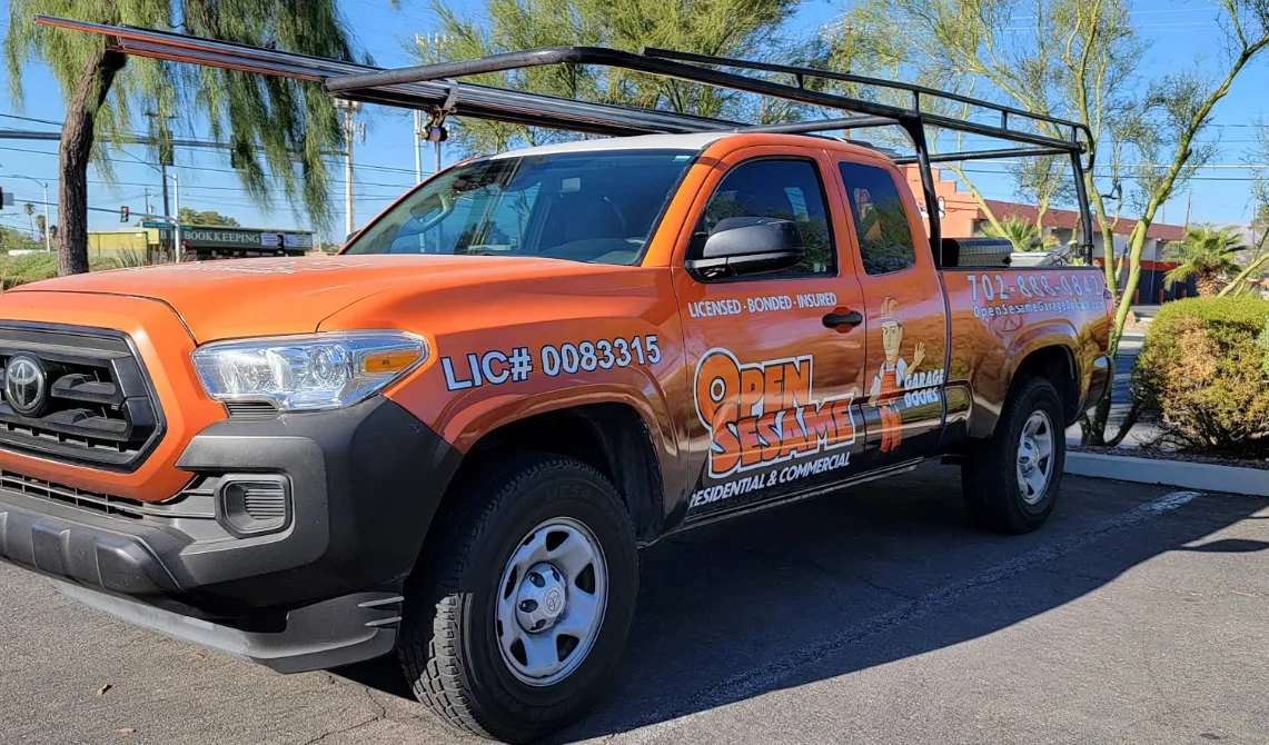 Open Sesame Garage Door Repair Las Vegas service truck