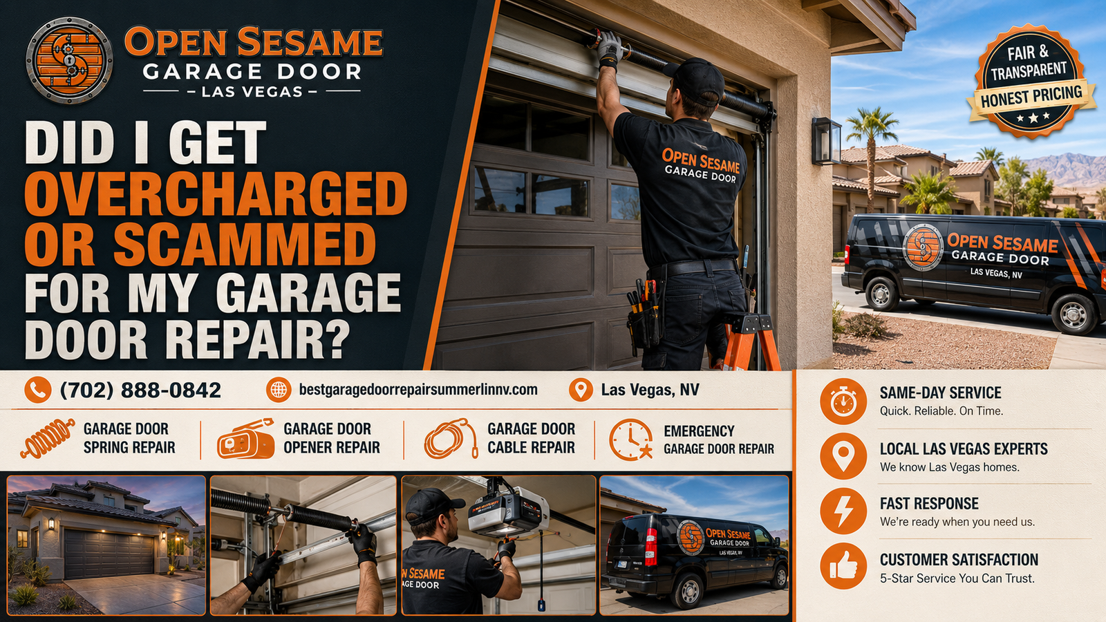 Did I get overcharged or scammed for garage door repair in Las Vegas