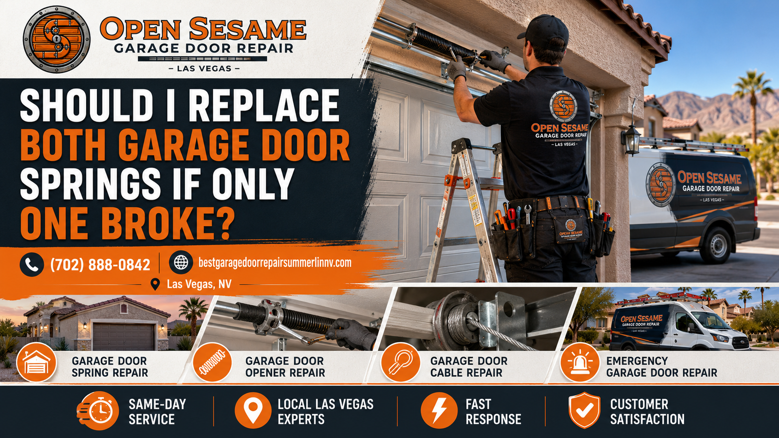 Should both garage door springs be replaced when one breaks in Las Vegas