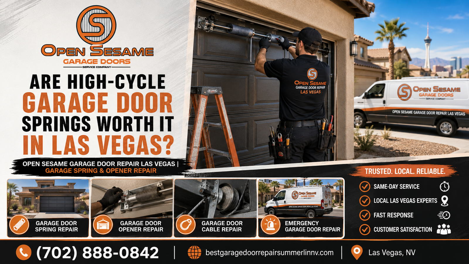 High-cycle garage door springs comparison for a residential home in Las Vegas