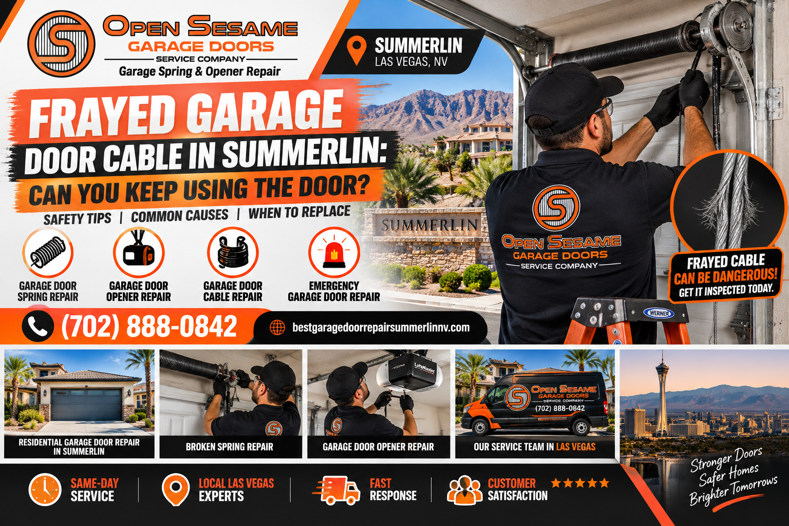 Loose Garage Door Cable in Summerlin: Is It Dangerous and Does It Need Replacement?
