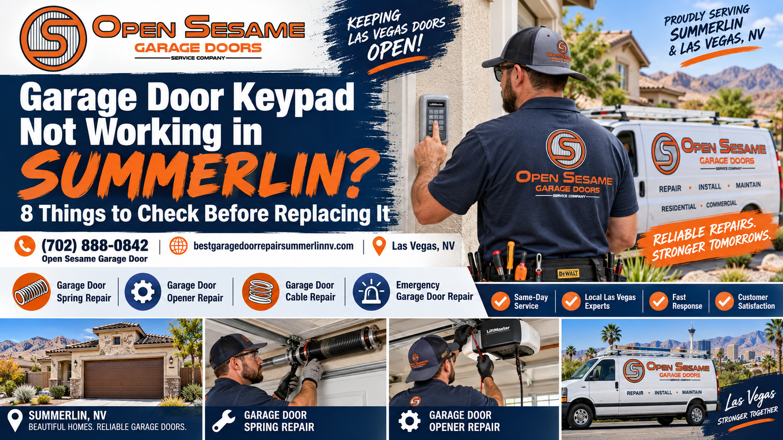 Garage door keypad not working in Summerlin troubleshooting guide