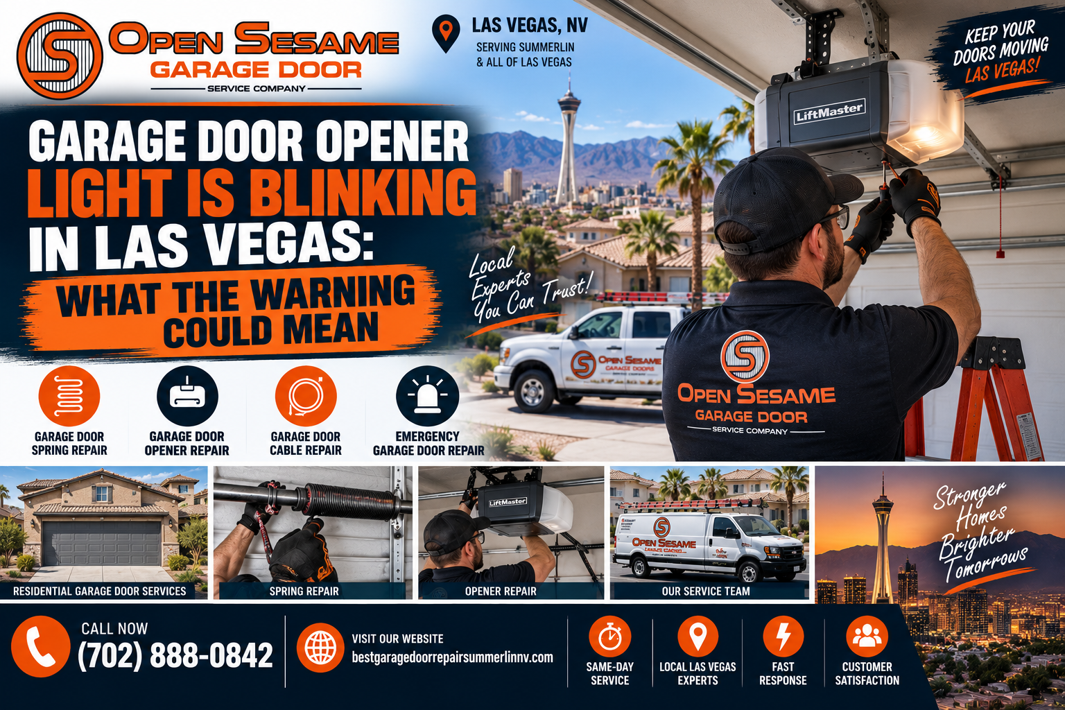 Garage door opener light blinking in Las Vegas warning and troubleshooting guide