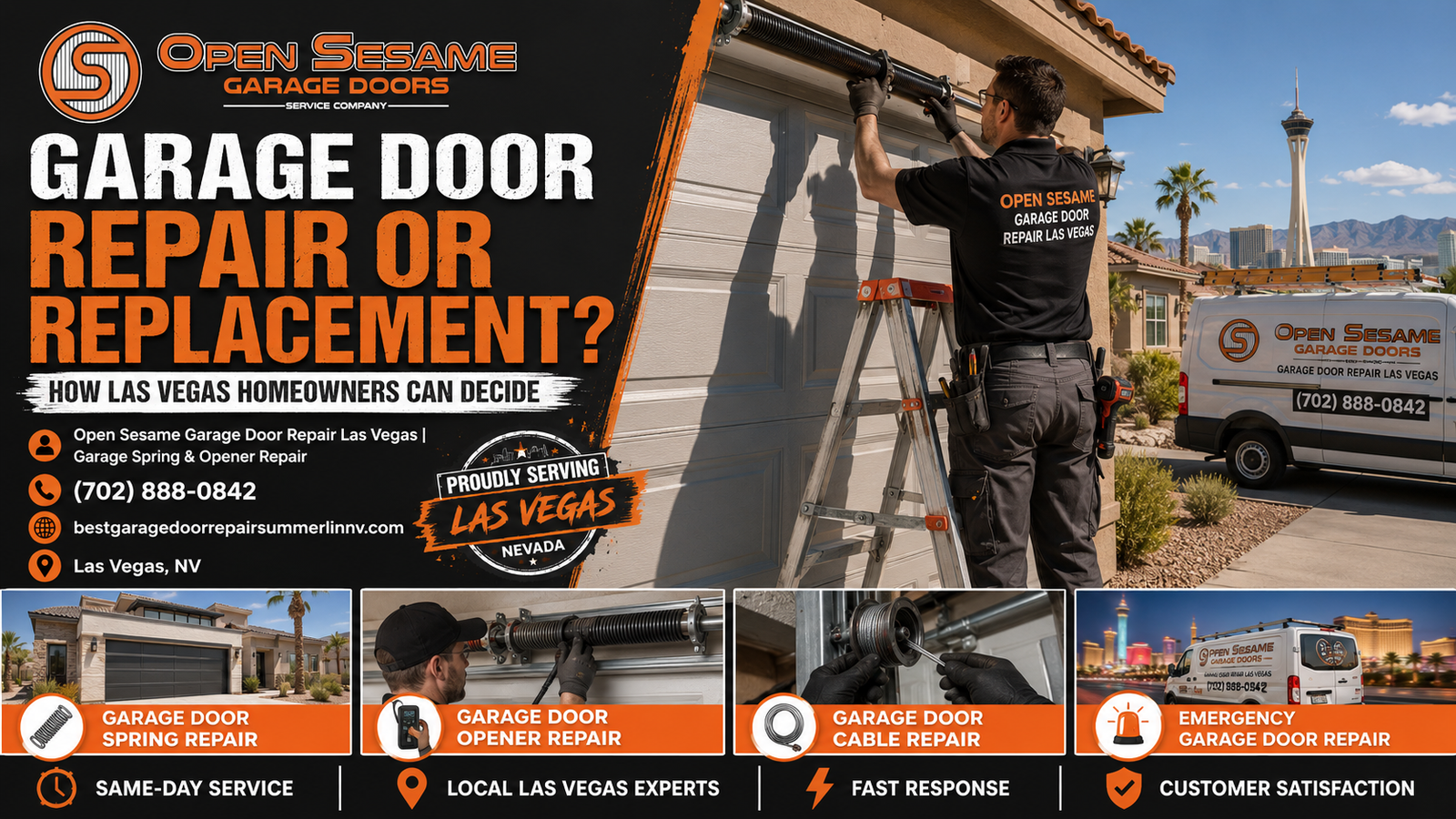 Garage door repair or replacement decision for a residential home in Las Vegas