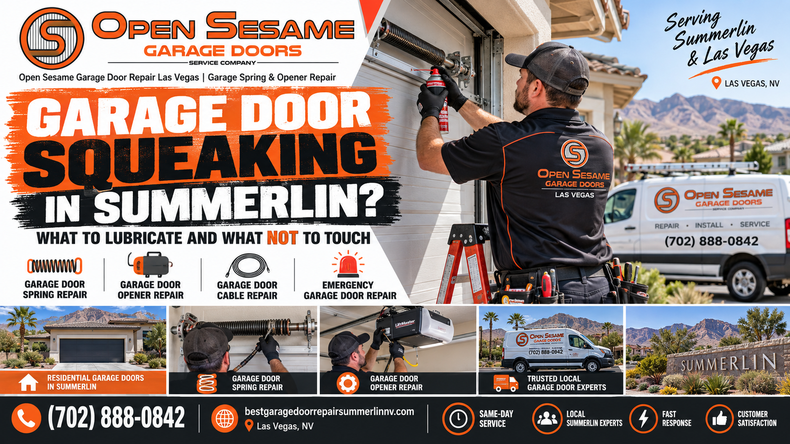 Garage Door Squeaking in Summerlin? What to Lubricate and What Not to Touch