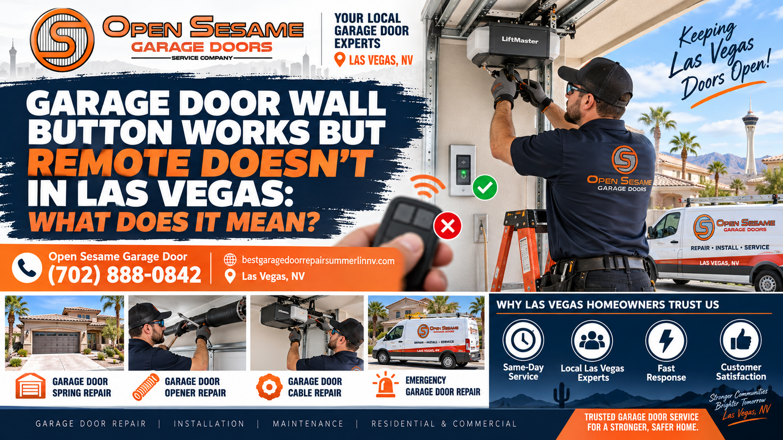 Garage door wall button working while handheld remote fails at a Las Vegas home