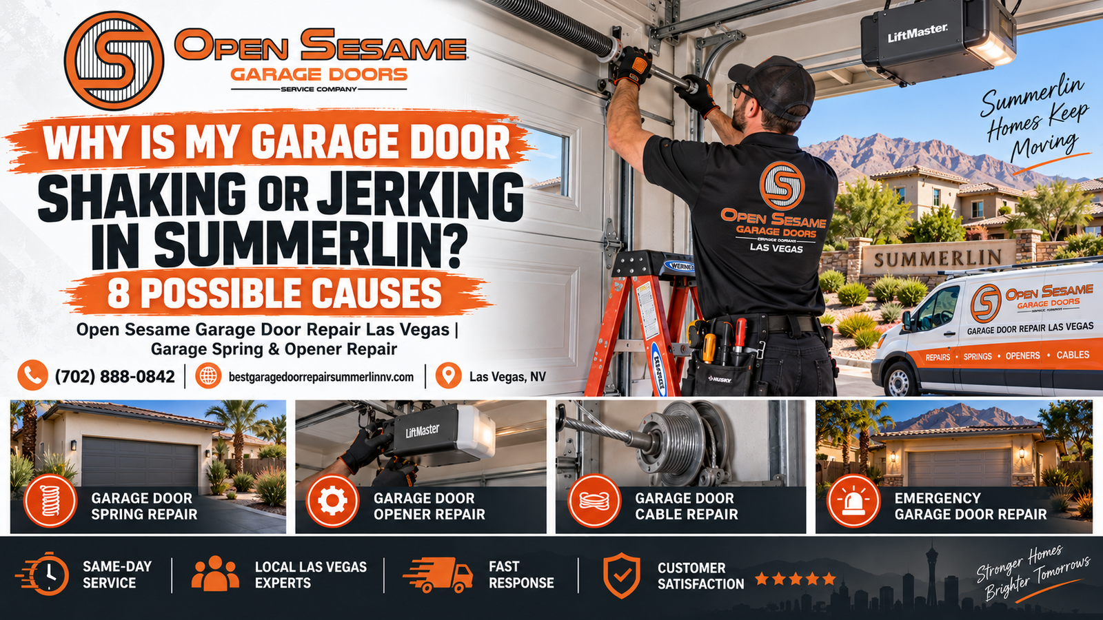Why Is My Garage Door Shaking or Jerking in Summerlin? 8 Possible Causes