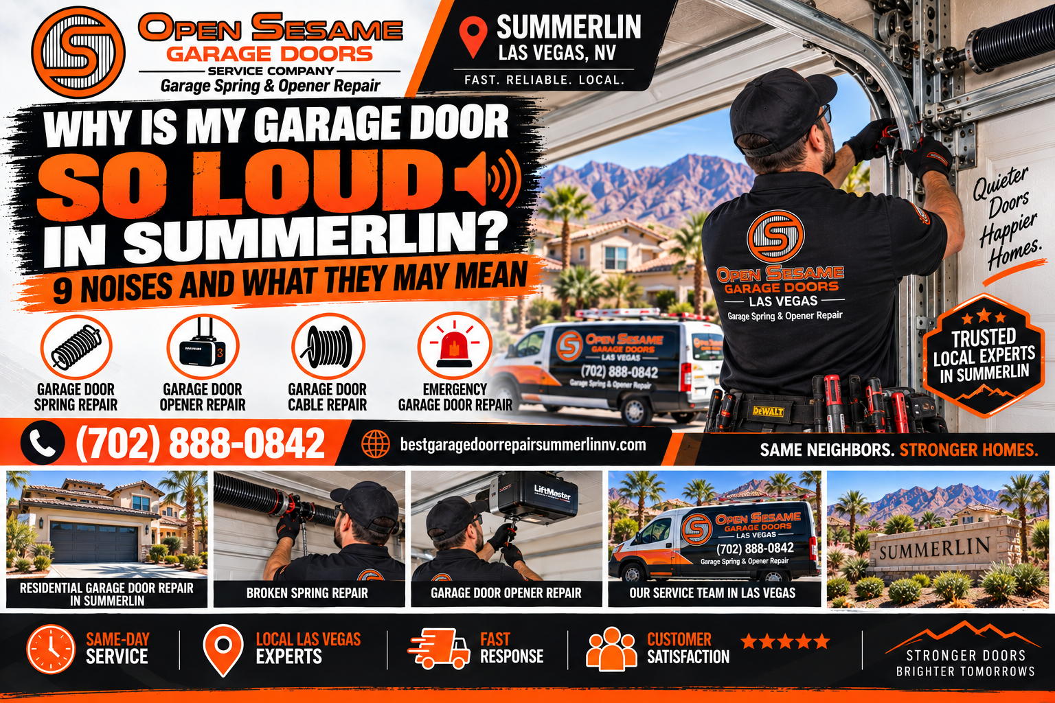 Why Is My Garage Door So Loud in Summerlin? 9 Noises and What They May Mean