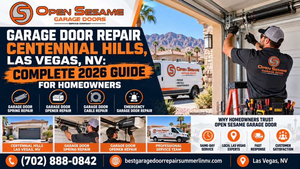 Garage door repair in Centennial Hills, Las Vegas, NV: complete 2026 guide for homeowners